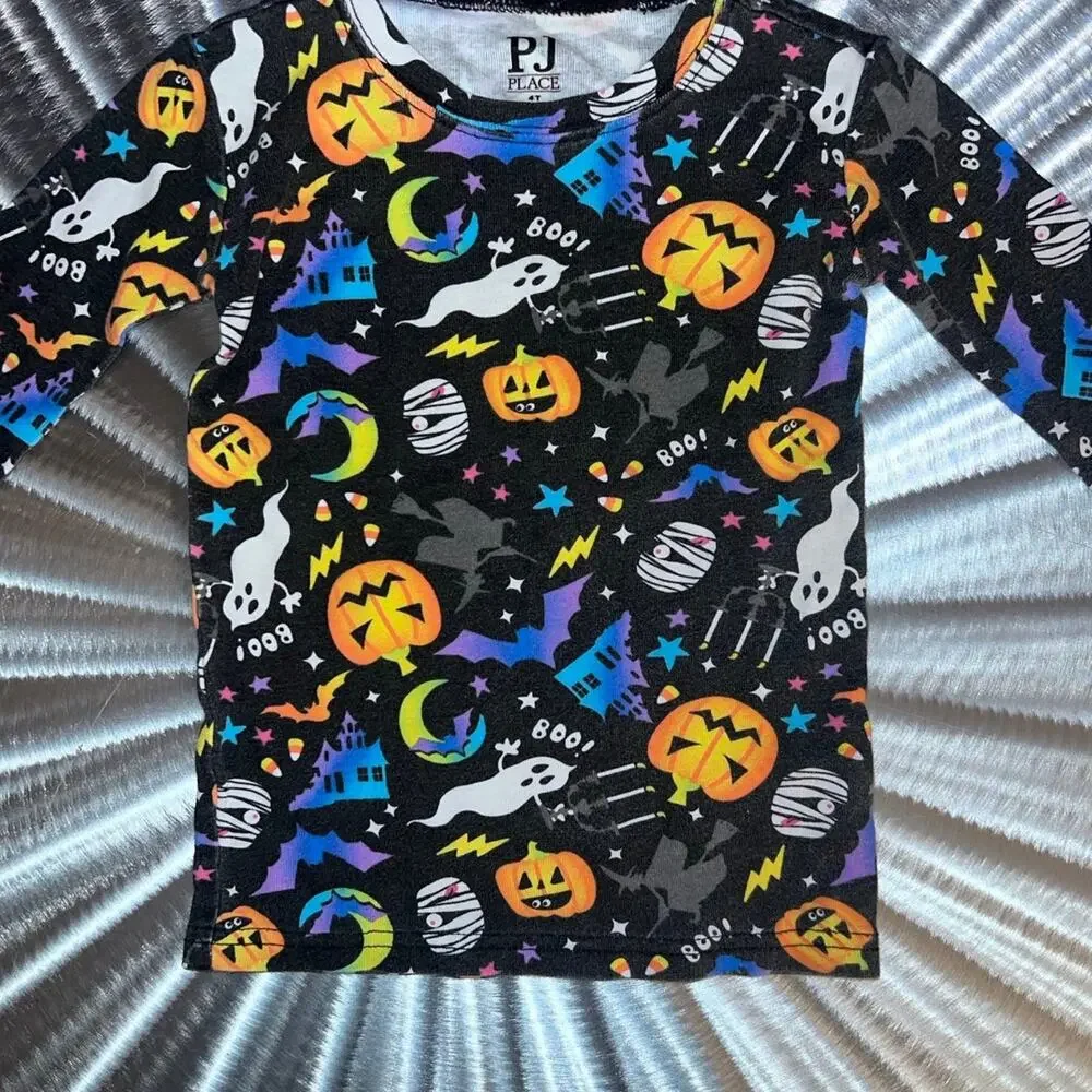 Halloween Themed PJ Place Pajama Set Ghosts Pumpkins - Size: 4T